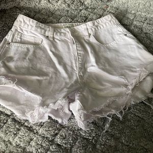 White denim shorts